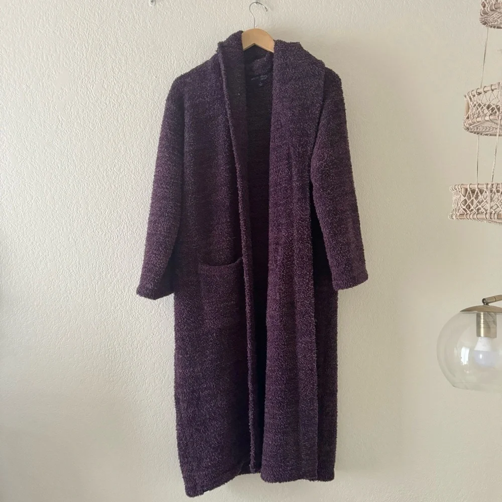 Barefoot Dreams Purple Cozychic Long Robe Size 1 Missing Belt - Picture 2 of 5